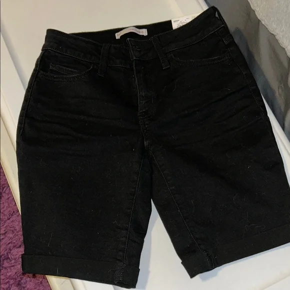 Black Denim Shorts - Picture 1 of 3